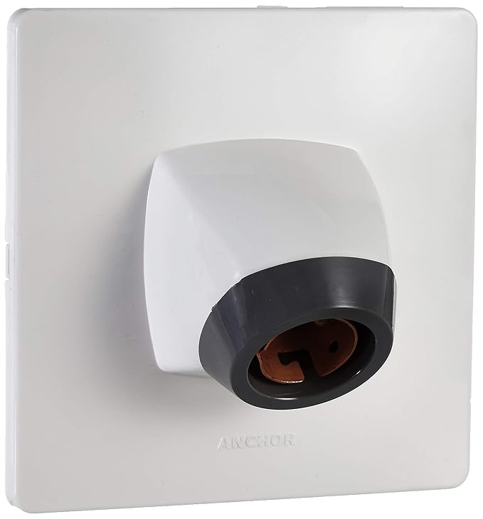 Anchor by Panasonic Modular Bulb Holder Angle Type, ISI Certified, Ideal for Wall Mount – White (Pack of 2)