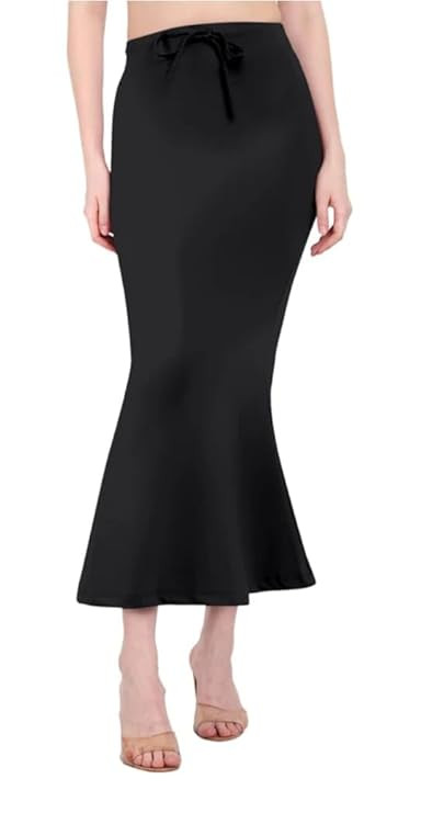 Stretchable Saree Shapewear Petticoat for Women, Cotton Blended,Petticoat,Skirts for Women,Shape Wear Dress for Saree Black