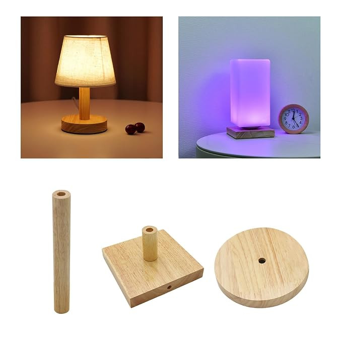 Wooden Table Lamp Base Easy to Use Attachments Decoration Holder for Bedside A | Home & Garden | Lamps, Lighting & Ceiling Fans | Night Lights