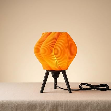 3D Printed Bedside Lamp with E27 LED Bulb | Modern Table Lamp for Bedroom, Living Room, Café & Office | Warm Ambient Decorative Night Light