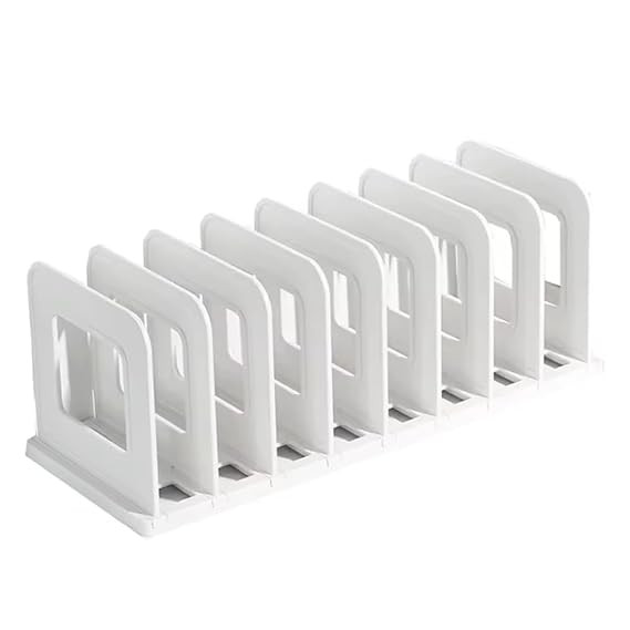 Foldable File Racks, File Organizer Rack, File Sorter Desk Accessories, Book Organizer Stand Perfect for Office, Home Accessories (White, 8)