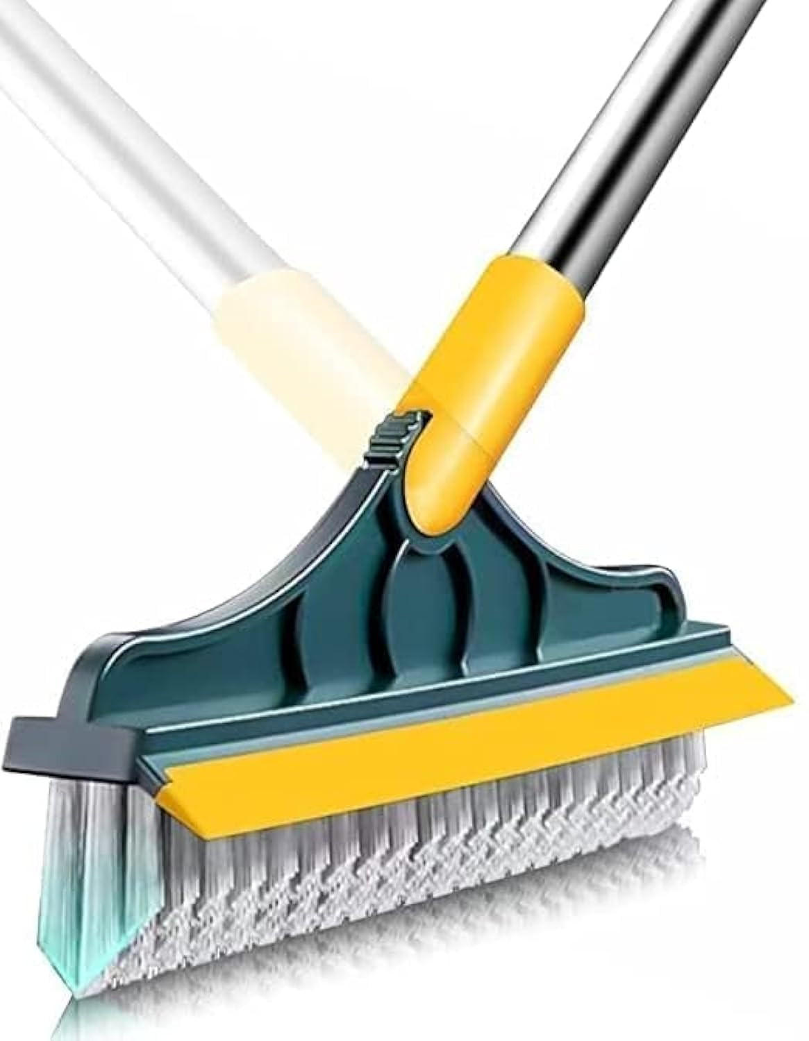 Toilet Cleaning Brush with Wiper | 2-in-1 Bathroom Cleaning Brush | Long Handle Floor Scrub Brush for Tiles, Bathroom & Toilet Cleaning | Bathroom Cleaning Accessories