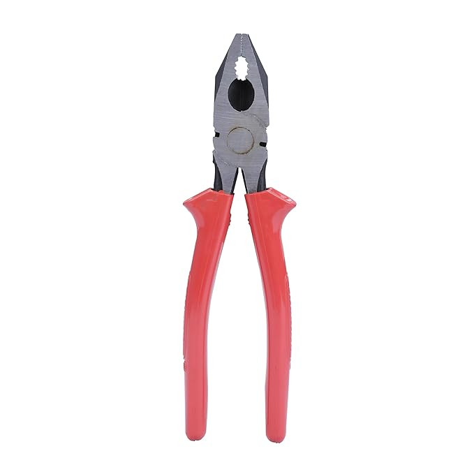 Taparia 1621-8, 8 Inch (210mm) Combination Pliers - High-Grade Steel with Joint Cutter, Serrated Jaws, and Insulated Plastic Handles for Wire Cutting, Gripping, and Bending - Professional Tool for Electricians, Mechanics, and DIY Repairs