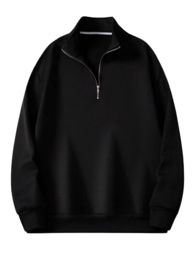 Soul Half Zipper Solid Sweatshirt for Men