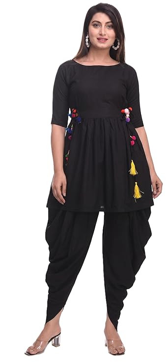 Women’s Viscose Rayon Angarkha Style Kurta with Dhoti Pant Set | Dhoti Kurta Set for Women | Solid Yellow Ethnic Co-ord Set | Festive, Wedding & Casual Wear