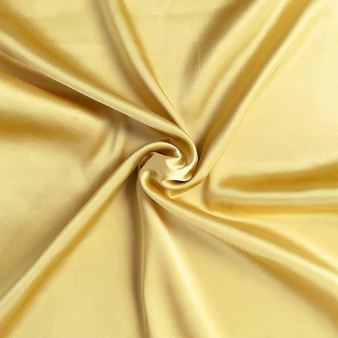 Satin Fabric 44 Inch Width | Lightweight, Lustrous Cloth for Sarees, Dresses, Gowns, Lehenga & Crafts(Keshri,1 M)