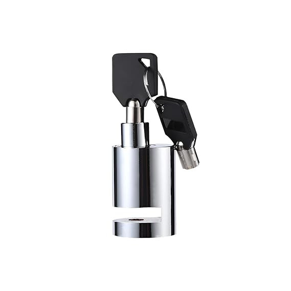 Securo Stainless Steel Heavy Duty Disc Brake Lock Pad Lock with 7mm Pin Anti Theft Wheel Security Lock for Bike Motorcycle Scooter ATV with 2 Keys Painted Finish Durable Protection