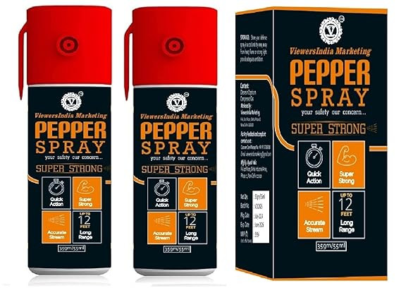 Self Defence Pepper Spray for Woman Safety (110 ml/70gm for Women Men and Girl Power Long Range 12 ft Self Defense (Pack of 2 Red)