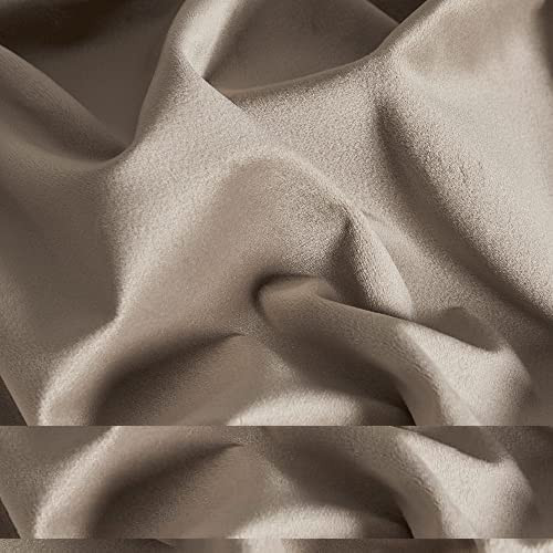 Velvet Solid Holland Fabric Decorative Soft Smooth and Silky Cloth for Sofa Furnishing Curtains Pillows Cushions Upholstery Fabric Material (Mouse, 1 Meter) - Width 54 inches