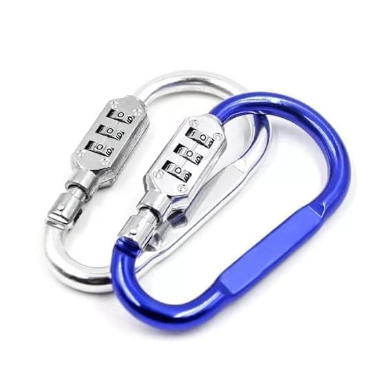Space Number Lock 3-Digit Combination Hook Keyring | Mini Travel Padlock for Backpack, Luggage, Lockers Secure Key with Screw Pocket-Sized Safety Bags, Zippers, Gym, Suitcase