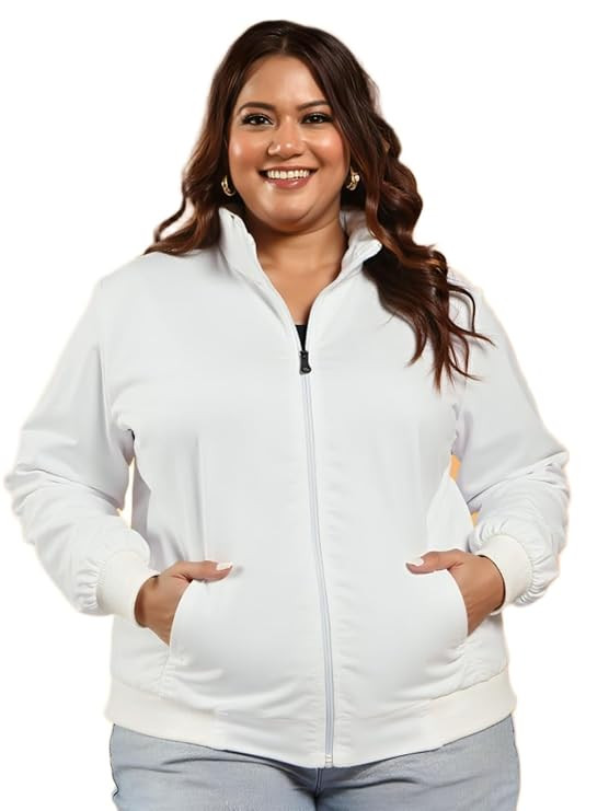 Women White Bomber Jacket | Winter Wear | Stylish Look
