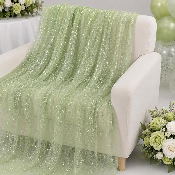 5 Meter Pista Green Net Cloth for Decoration Wedding Stage Party Home Decor Fabric Lightweight Soft Durable Craft Decoration Material