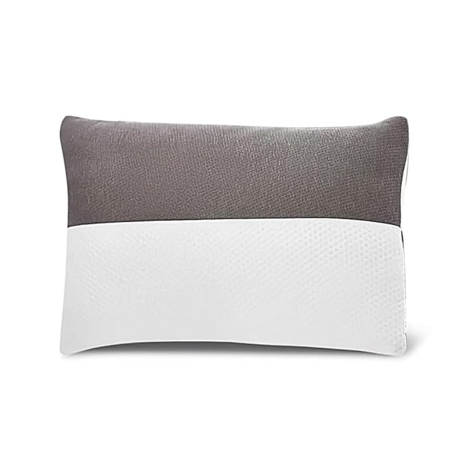 Sleeping Pillow | Height Adjustable | Soft & Fluffy Comfort | White & Grey | 27 x 16 Inch | Set of 1 |Free Extra Filling for Custom Comfort