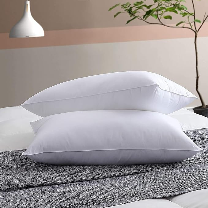 Microfiber Pillows Set 2, Soft Adjustable Pillow for Sleeping - 16 x 24 Inches - (2, King (U.K. Standard S0-2 (Blue, Pillow Sets of 2) (White, Pack of 2)