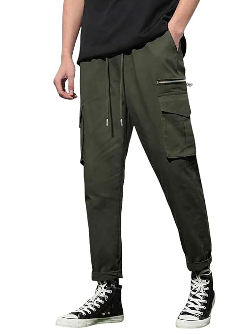 Men’s Cargo Pants | 6 Pocket Cotton Cargo Joggers for Men | Loose Fit Stylish Pant with Pockets | Casual Baggy Trousers & Streetwear Lower