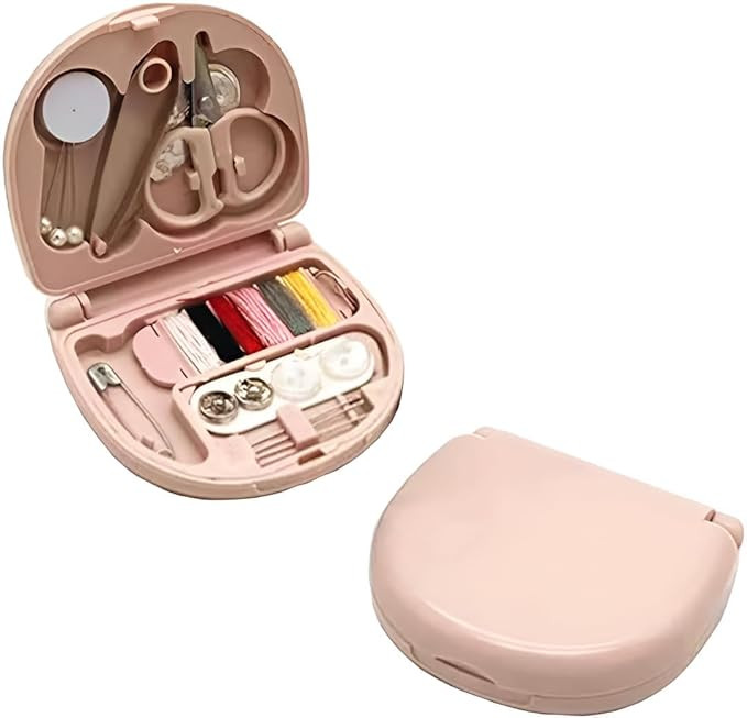 Mini Travel Box Pocket Folding Beginner Sewing Kit Portable Emergency Sewing Repair Kit with Needles, Threads, Scissors & Accessories for Home (Multicolor) (Pack of 1)