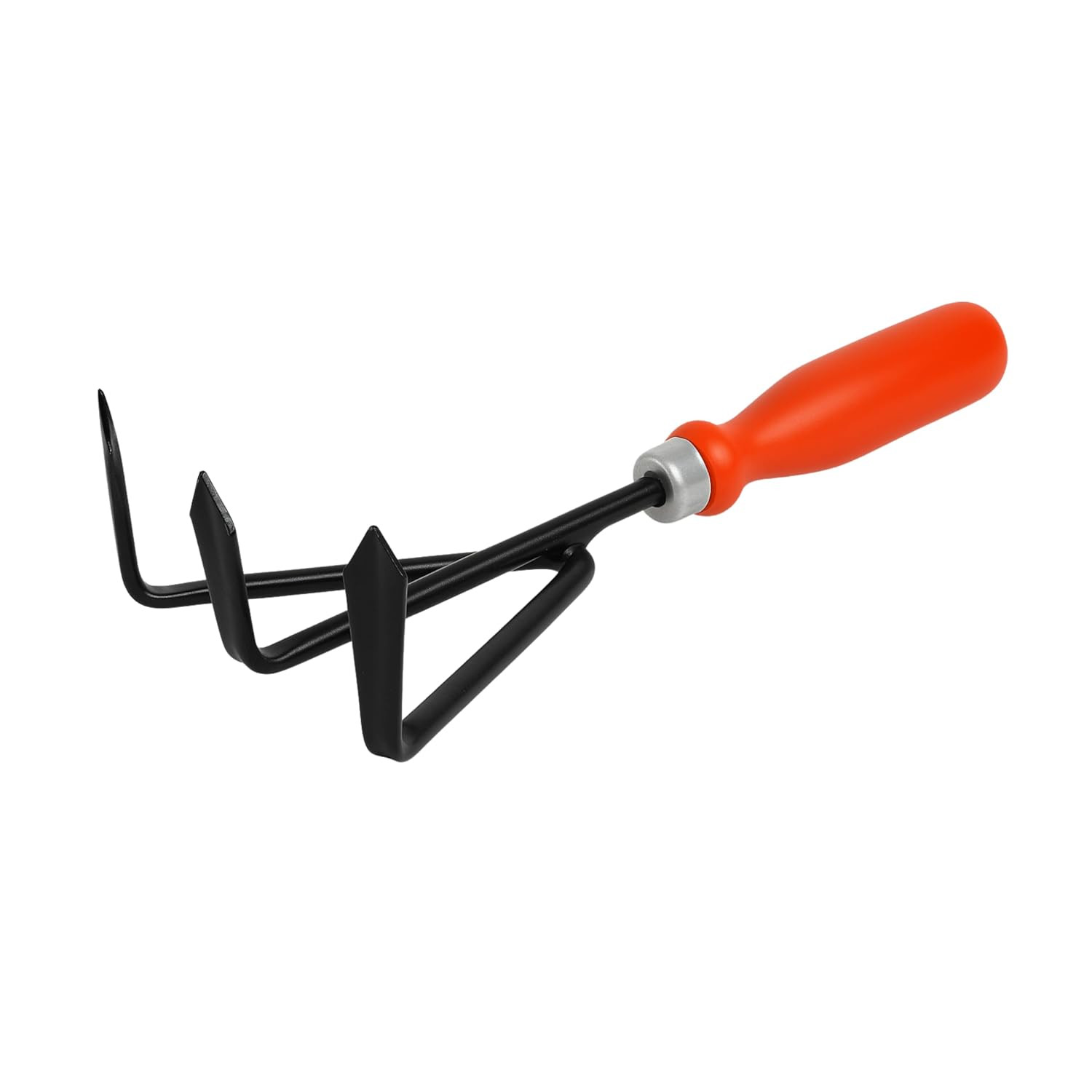 1 PC | Agriculture Tool for Home Gardening | Farming Tiller for Plants in Garden Durable Hand Cultivator (Red Handle, Black Metal)