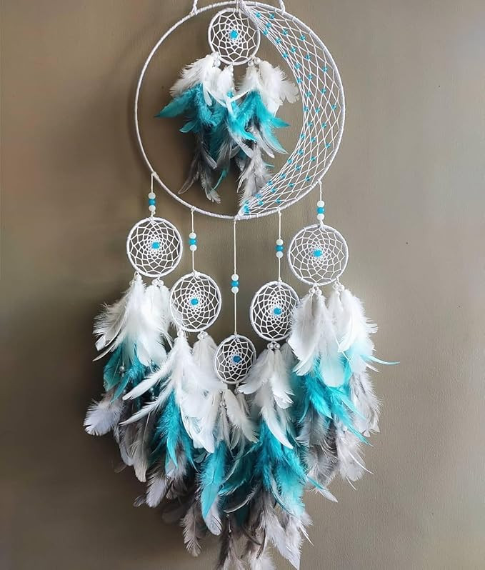 Stainless Steel 7 RING BLUE DREAM CATCHER FOR HOME DECOR,WALL DECOR