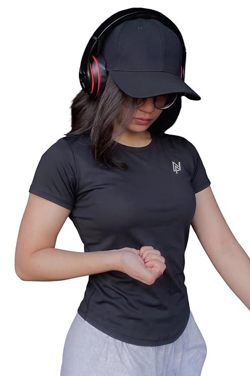 Half Sleeve Gym T-Shirt for Women-Quick Dry Sports & Workout T-Shirt for Women, Activewear for Running, Casual & Gym Use