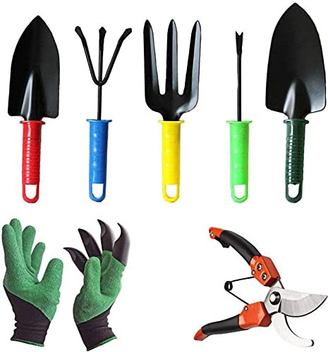 Smart Garden Spectacular Gardening Tools Set with Heavy Scissor and One Hand Gloves Gardening Tools Combo Pack of 7 Tools Garden Tool Kit (7 Tools)