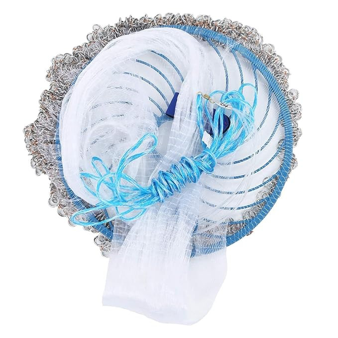 TA (8ft) Professional Durable Fishing Net, Cast Net, and Accessories - Bait Cast Equipment for Fishermen