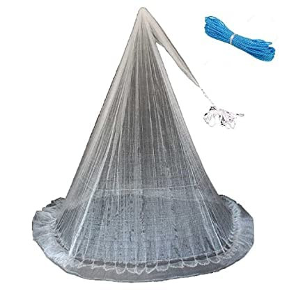 TA Hand Throwing 8 Feet Height Fishing Bait Cast Net (1 X1 cm)