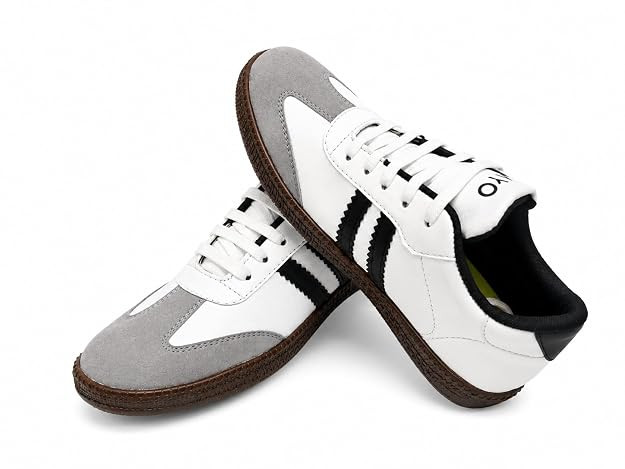 Men Casual Sneakers Shoes for Men | Lace-Up Stylish Comfortable Everyday Walking Shoes | Lightweight Synthetic Sneakers Grey