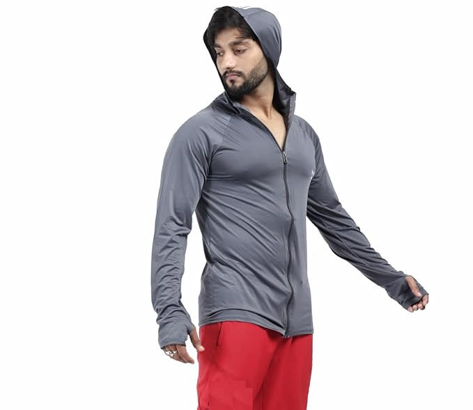 Diamond Fashion Men’s Gym Hoodie Jacket | Lightweight Stretchable Activewear for Workout, Running & Fitness | Quick Dry Full Zip Sports Hoodie for Men