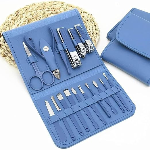 TA Manicure Kit,Stainless Steel Professional Manicure Set, pedicure tools for feet, Nail Clipper, Manicure Pedicure kit for women and Men-16 Pieces,Perfect Gifts for Women and Men (Multi Color)- (16 IN 1)