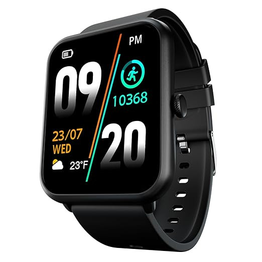 TA 1.83″ HD Display, AI Voice Assistant, 120+ Sports Modes, IP67 Waterproof, SpO2 & Heart Rate Monitor Smartwatch for Men & Women - Black Call Pro Plus Bluetooth Calling Smart