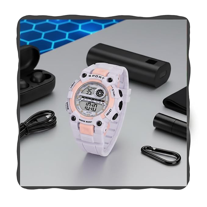 TA Digital Sports Watch for Boys & Girls | LED Backlight, Alarm, Stopwatch, Waterproof Outdoor Kids Watch | Durable Plastic Strap