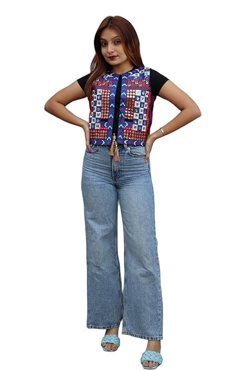 TA Women's Embroiderd Ethnic Shrug or Jacket and Special Embroidered Cotton Koti/Jacket/Waist Coat for Women