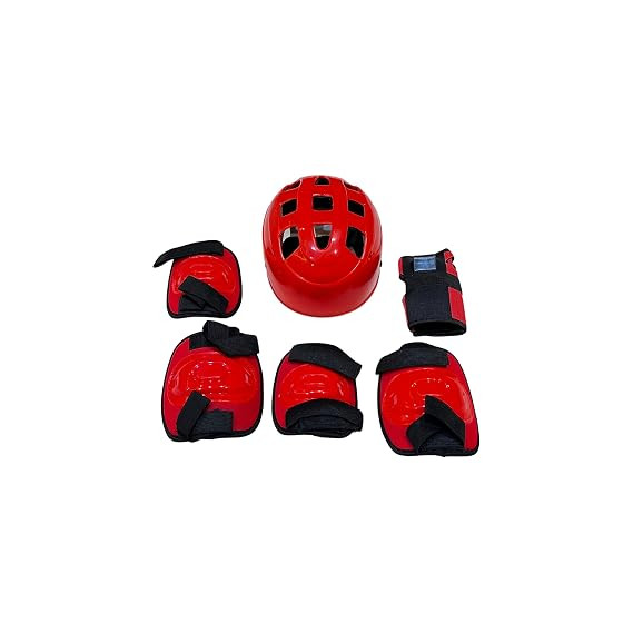 TA Protective Set for Cycling and Skating Protective Gear Suitable for Boys and Girls 7 Pcs Set (RED)