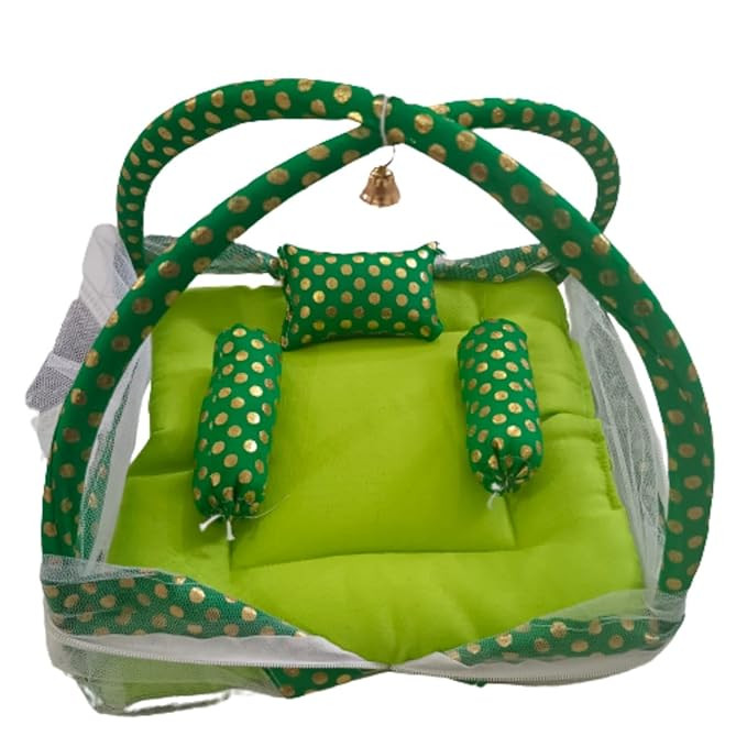 TA Soft Mosquito Net Laddu Gopal ji Green