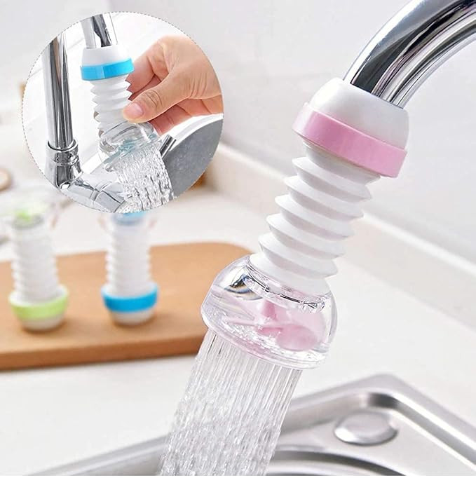 TA   Plastic Tap Nozzle for Kitchen Sink, Flexible Water Faucet Filter with 360 Degree Sprinkler Head, Movable Basin Extension Adapter (Multicolor)