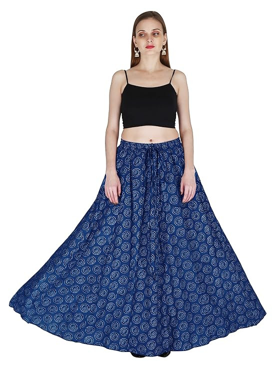 TA Printed Cotton Women Wear Long Skirt Length 40" inch