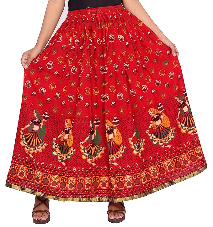 TA Premium Polyester Long Skirt for Women, Free Size