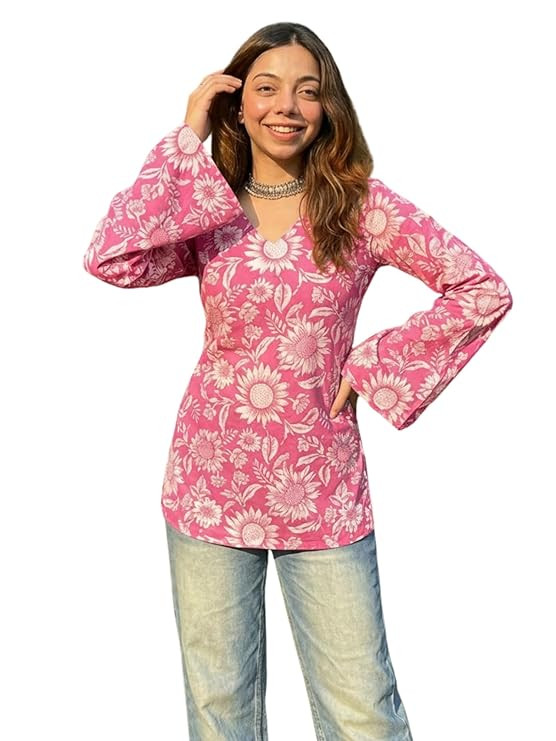 TA Women’s All Over Printed Rayon Short Kurti | Comfortable and Lightweight Ethnic Tunic Top for Casual and Party Use