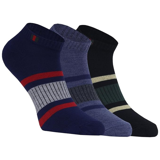 TA Socks for Men | Sports Ankle Length Socks | Stylish ultra-feel Cushioned | Perfect for daily Sports & Activity Wear | Free Size |Pack of 3 Pairs