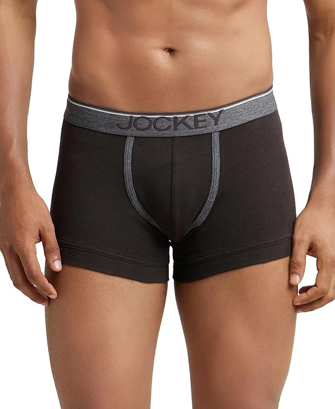 Jockey 8015 Men's Super Combed Cotton Rib Solid Trunk with Ultrasoft Waistband