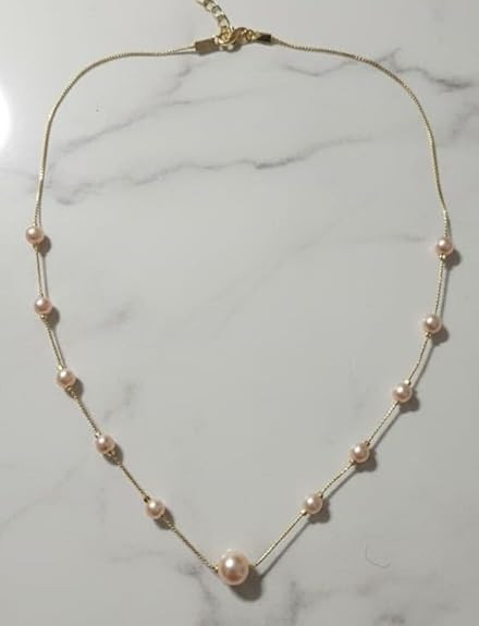TA Harishree Enterprise Ethnic & Western Fusion Rose Pearl Gold Plated Chain