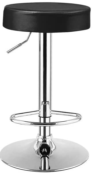 TA  Furniture Bar Stool -Essilor PU 360?Height 24 to 32 inches Adjustable Kitchen/Office/Bar/Shop/Restaurant Stool (Black)