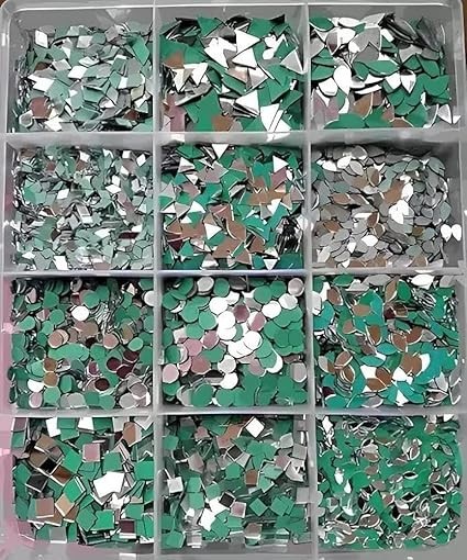 TA 12 Shape Mirror Kit For Lippan Art And Craft Work And Free Glue Mirror 1200 pcs