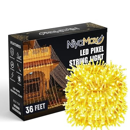 TA 36 Feet LED Fairy String Lights – 36 Bulbs on Waterproof Copper Wire | Decorative Lights for Bedroom, Garden, Wedding, Diwali & Christmas Home Decoration (Warm White)