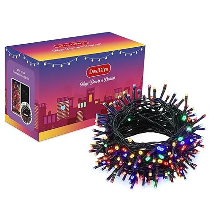 TA Plastic 12 Meter LED Decorative String Fairy Rice Lights for Home Decoration Indoor and Outdoor Decoration Lights, Festival, Party, Garden, Wedding (Multicolor)(Pack of 1)