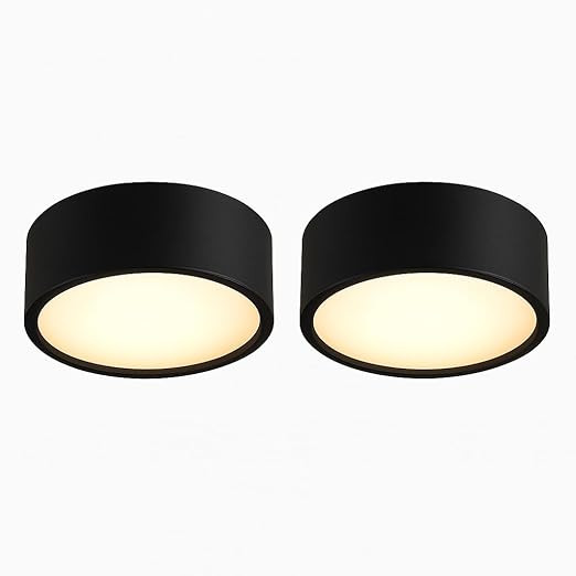 TA 6Watt Black Body Surface Ceiling Mounted LED Light: Elegant Warm White COB Focus Lamp, Energy Efficient Accent Lighting for Bedroom, Living Room, Hotel Galleries, and Temple Décor Pack of 2