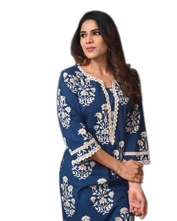 TA Women Cotton Straight Printed Kurti | Soft Breathable Kurta for Office & Casual Use | | Trendy Festive & Regular Wear Cotton Kurti
