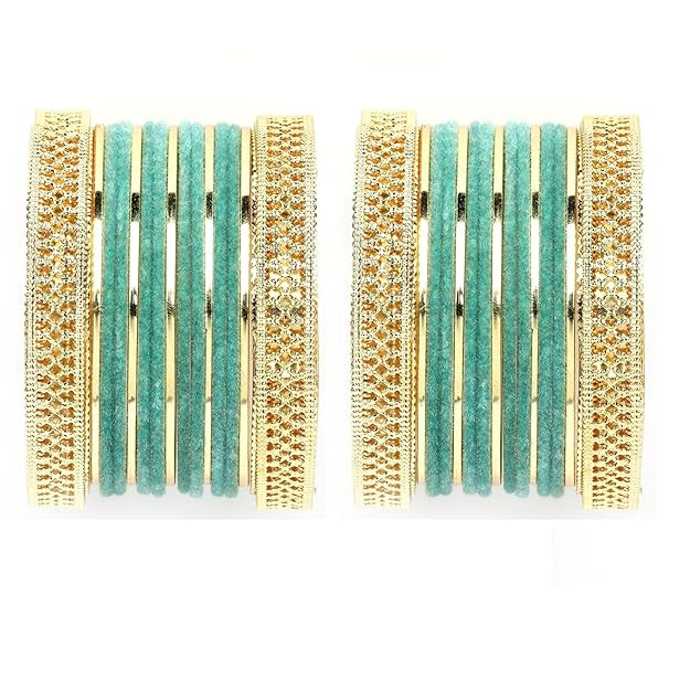 TA  Traditional Gold-Plated Matte Finish Velvet Bangles Set Of 30 For Girls And Women|Combo Set