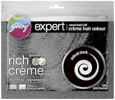 TA Godrej Expert Rich Crème Hair Colour (Single Use) – Shade 1 NATURAL BLACK
