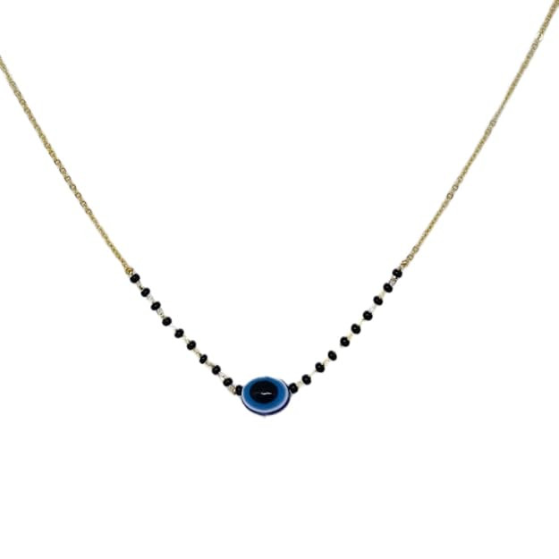 TA  Fashion Evil Eye Charm Protection Black Beads Mangalsutra For Women